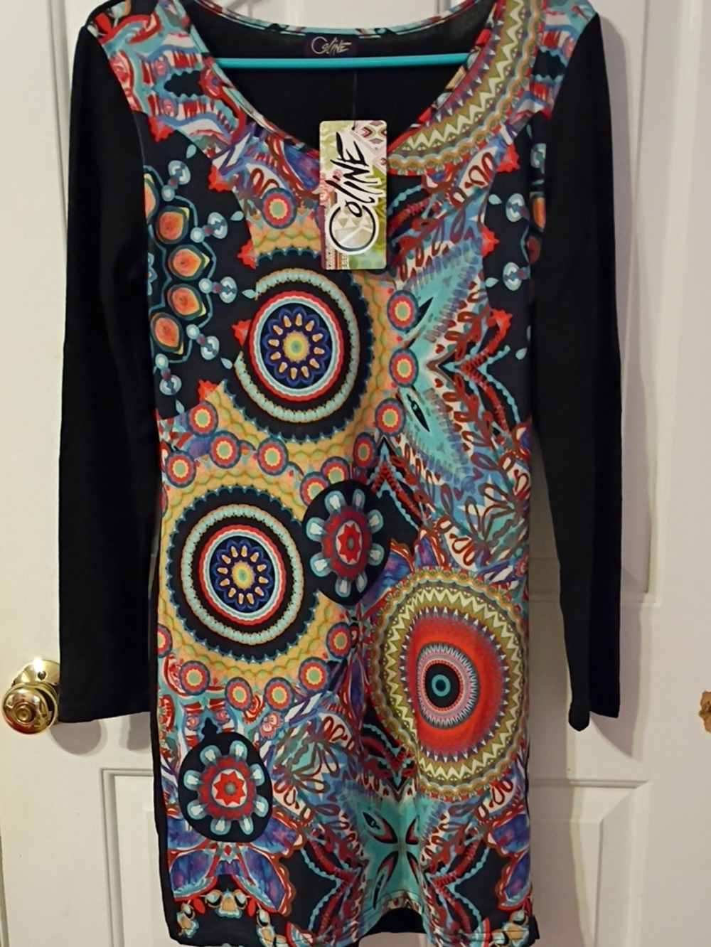 Coline Multi Printed Boho Style Dress New